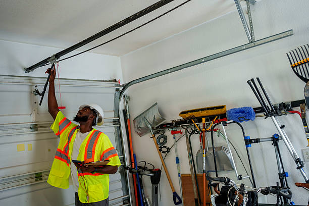 Professional Garage Door Installation technician working in North Great River, NY